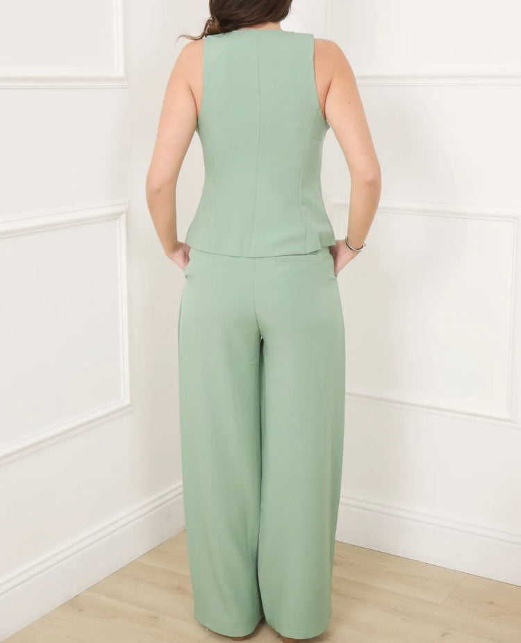 Ensemble vert Femme Veston et pantalon tailleur