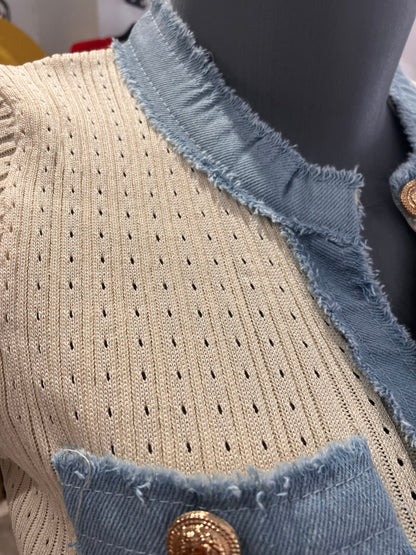 T-shirt Femme ajouré col en jean MARKA