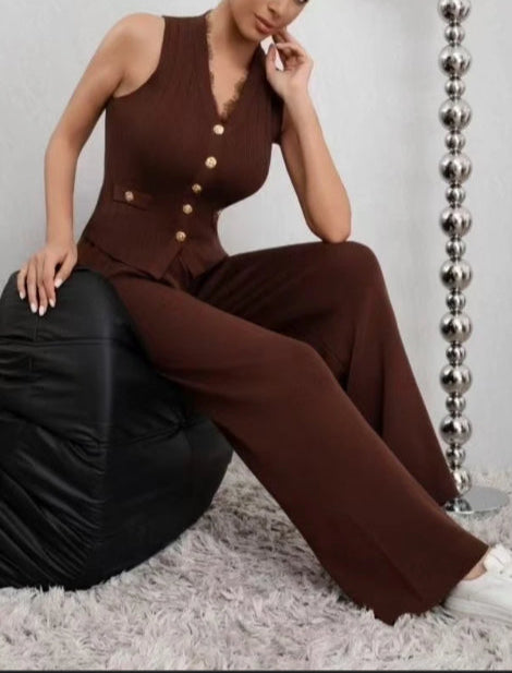 Ensemble femme gilet sans manches et pantalon CLÈA