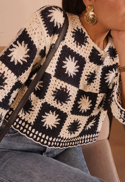 Top en crochet à manches longues MIA