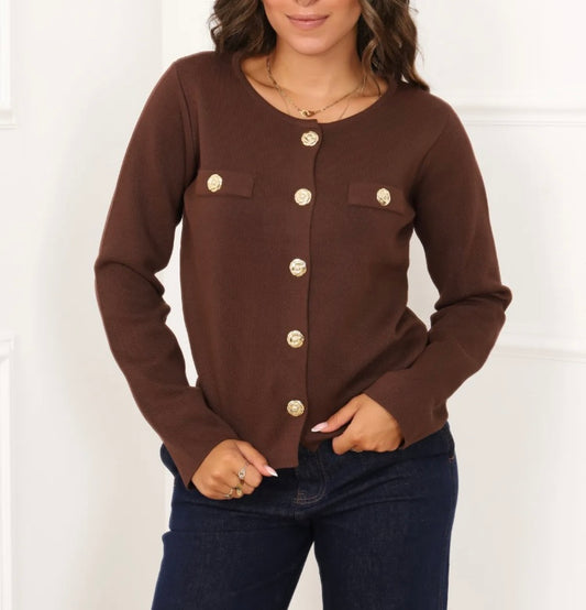 Gilet Femme bouton doré rose