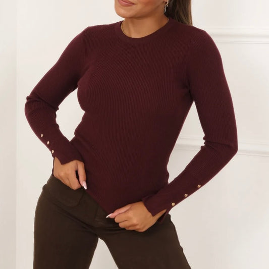 Pull chaussette Femme manches longue PRUNE
