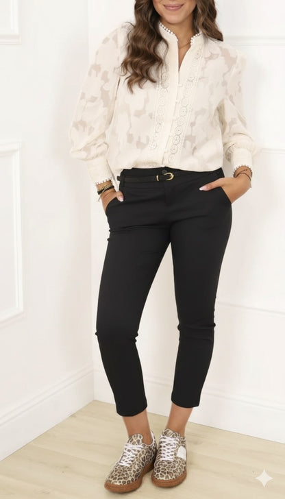 Pantalon noir Chino Femme CELINE
