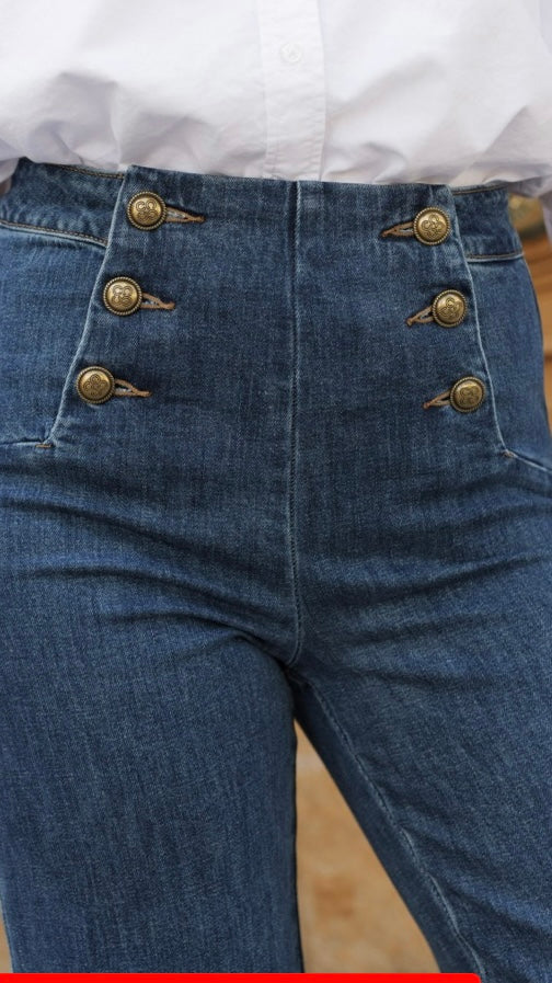 Oraije Paris Jean wide leg VICTORINE denim bleu foncé