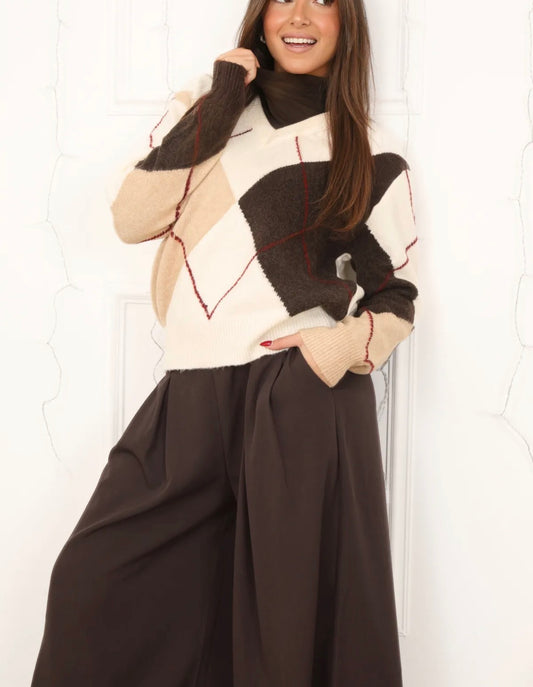 Pull Femme à carreaux LOLI