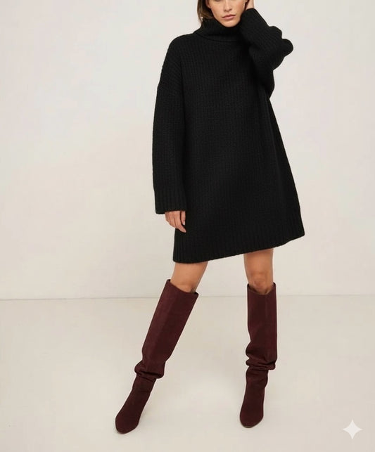 Robe col roulé en maille MAGALIA