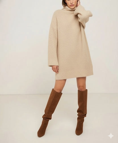 Robe col roulé en maille MAGALIA