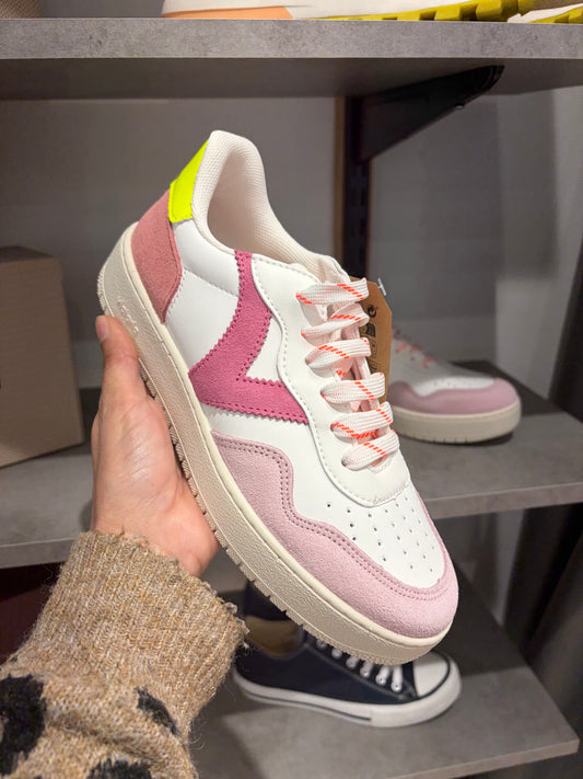 Victoria Shoes Baskets Femme MADRID EFFET CUIR & DAIM MULTICOLORE