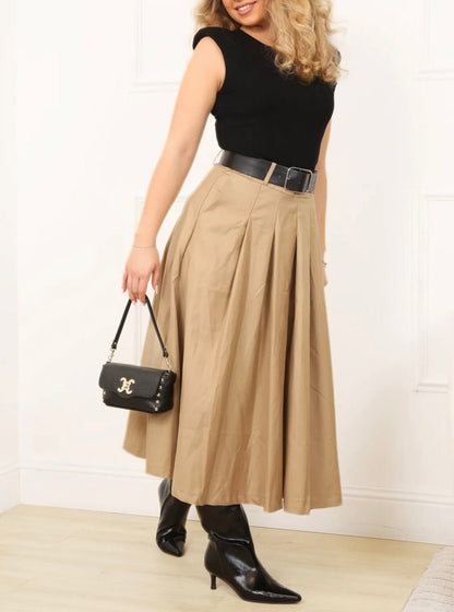 Robe EMMA bi-matiére avec ceinture