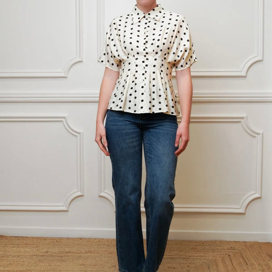 Top Femme PIN-UP à Pois noir