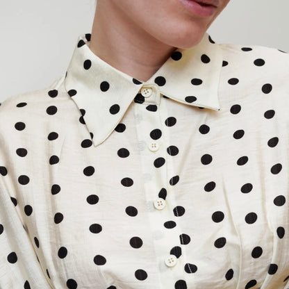 Top Femme PIN-UP à Pois noir