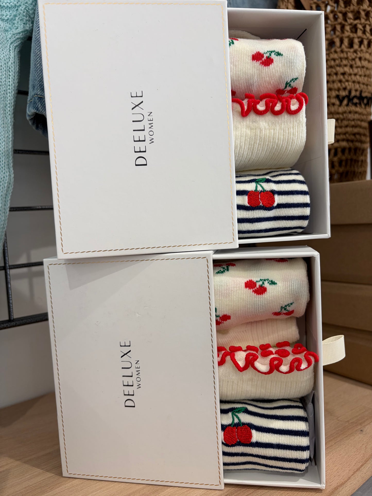 Deeluxe Lot de 3 chaussettes CHERRY