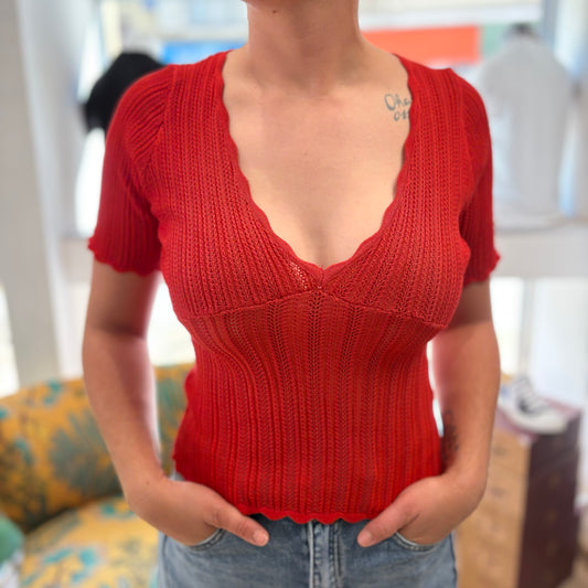 Top Femme Ajouté Rouge Vif VENISE