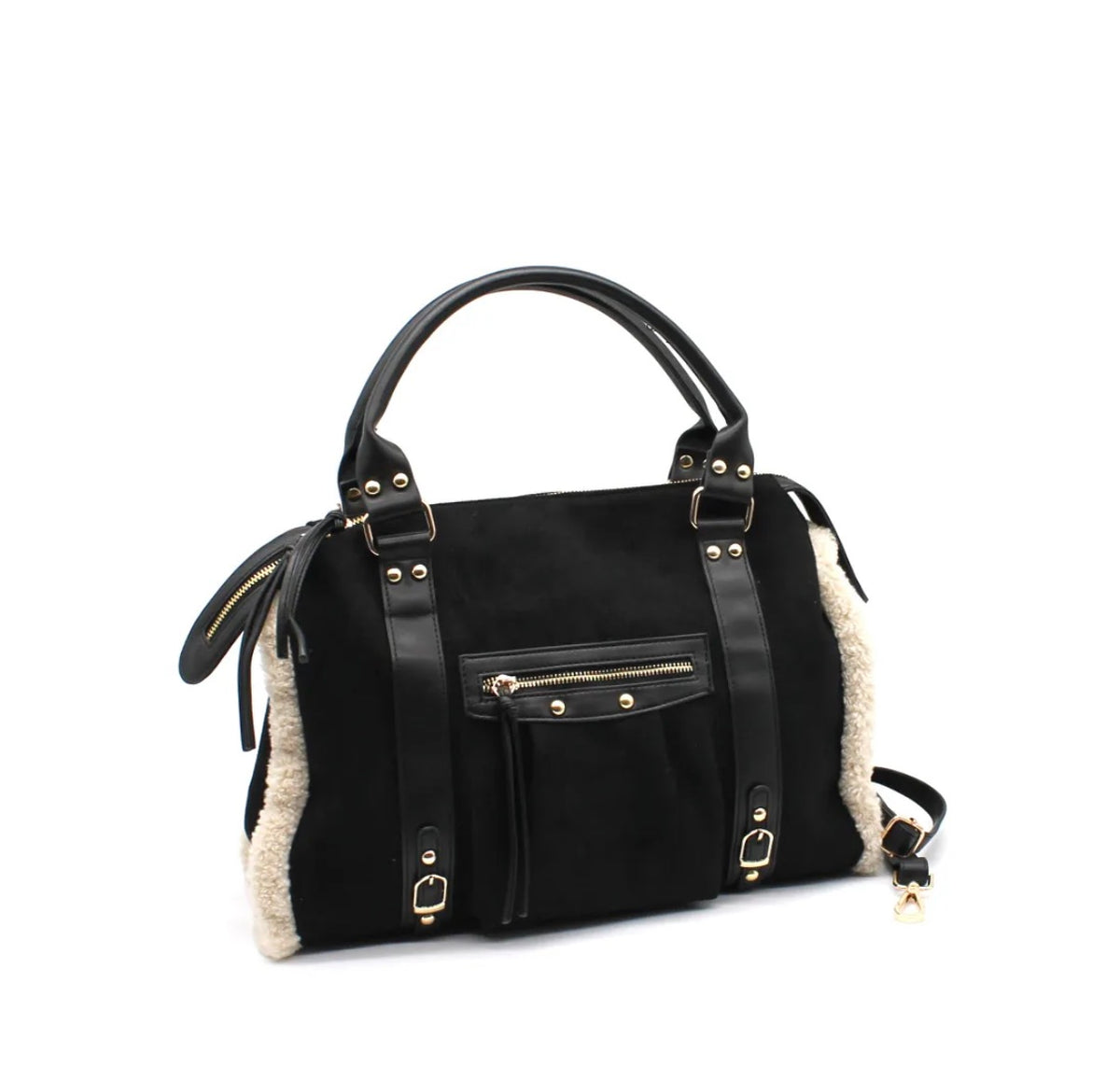 Vimoda Paris Sac Cabas Bi-matière Suédine & Moumoute YANABA