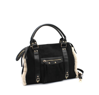 Vimoda Paris Sac Cabas Bi-matière Suédine & Moumoute YANABA