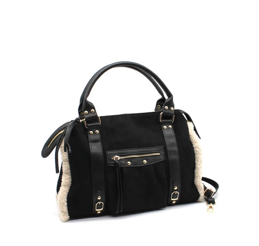 Vimoda Paris Sac Cabas Bi-matière Suédine & Moumoute ASPEN