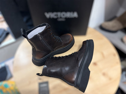 Victoria Shoes Bottes Femme DUBLIN EFFET CUIR LACETS