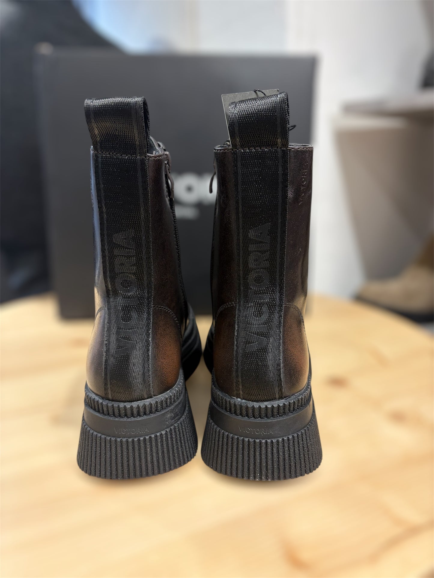 Victoria Shoes Bottes Femme DUBLIN EFFET CUIR LACETS