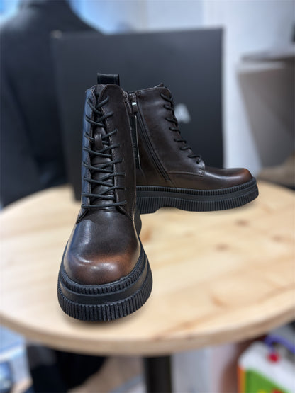 Victoria Shoes Bottes Femme DUBLIN EFFET CUIR LACETS