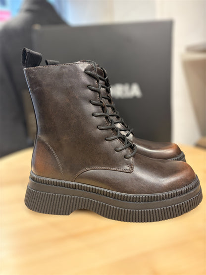 Victoria Shoes Bottes Femme DUBLIN EFFET CUIR LACETS