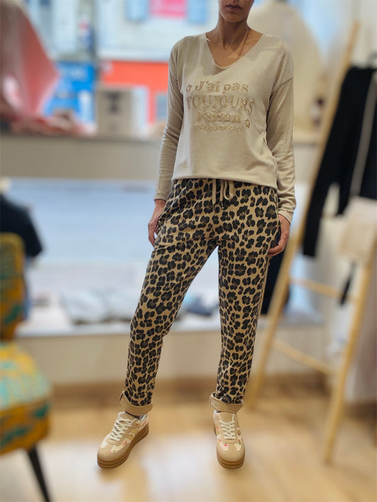 Jogging femme imprimé léopard NAIF