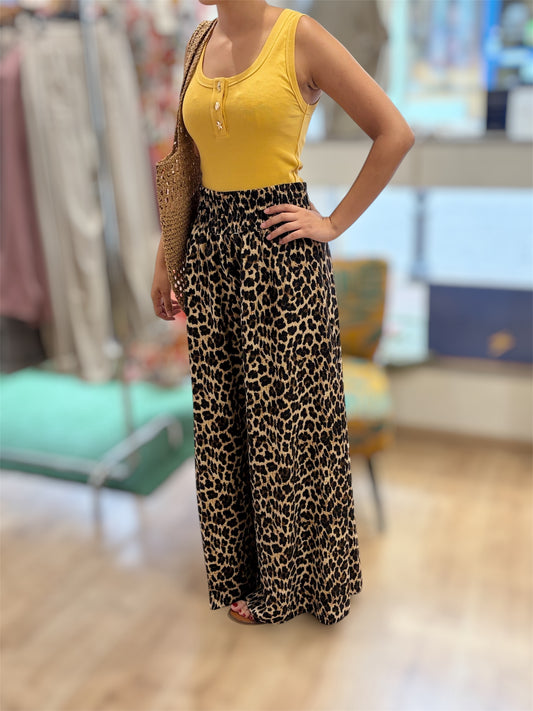 Pantalon Femme Fluide KENYA imprimé léopard
