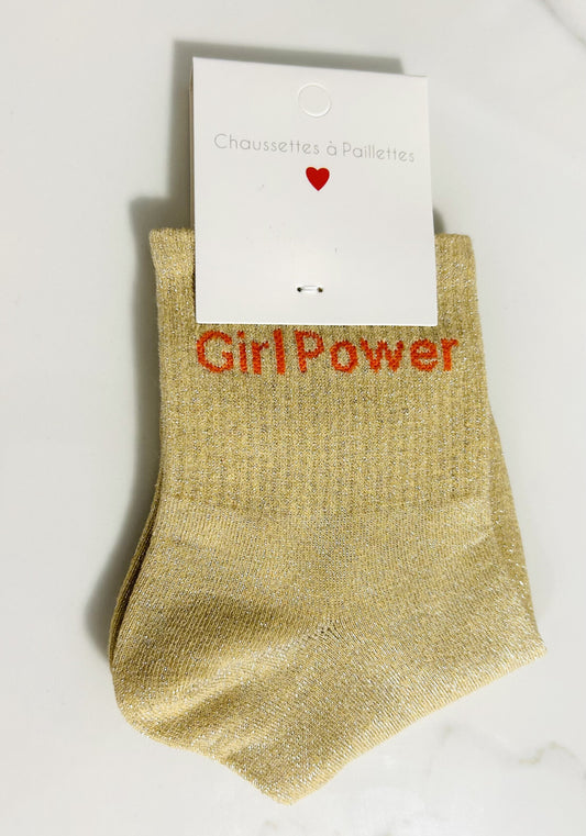 Nouveau Chaussettes à paillettes “ GIRL POWER “