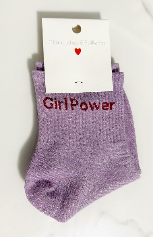 Nouveau Chaussettes à paillettes “ GIRL POWER “