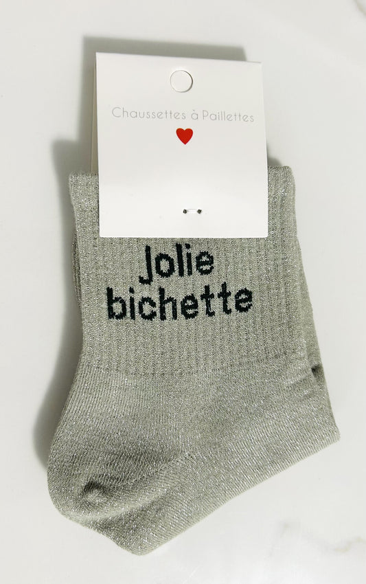 Chaussettes à paillettes “ JOLIE BICHETTE “