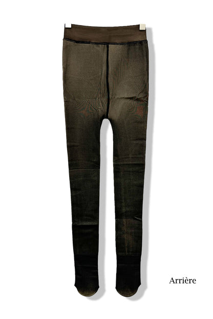 Collant Polaire Faux Transparent noir