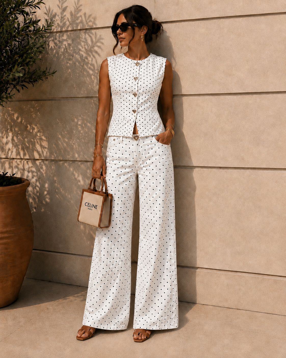 Ensemble Femme Denim à Pois MINA