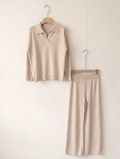 Ensemble Femme Pantalon en Maille CHIARA  Beige Sable