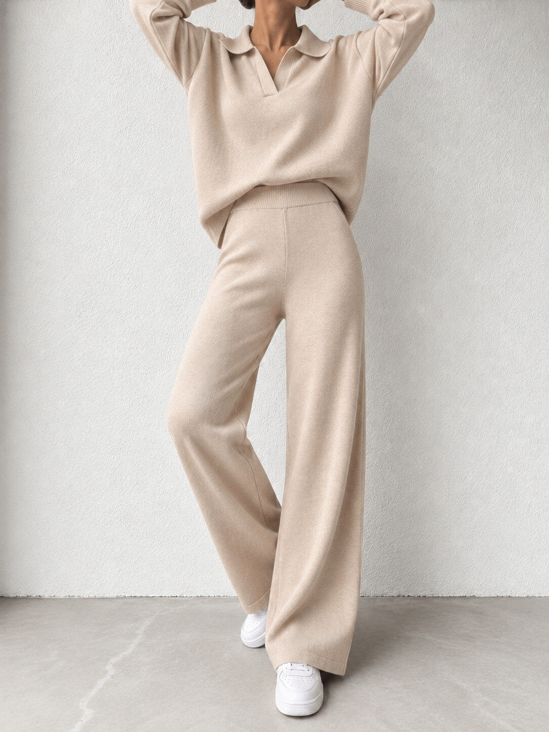 Ensemble Femme Pantalon en Maille CHIARA  Beige Sable