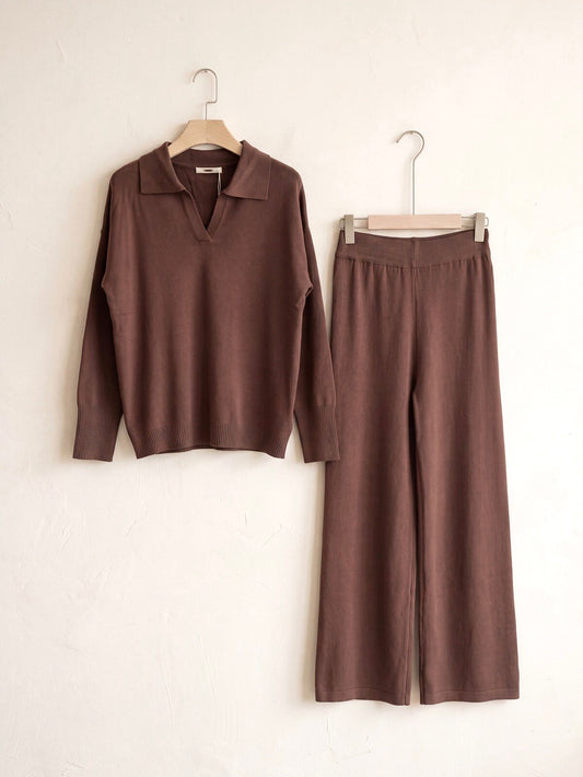 Ensemble en Maille CHIARA Marron