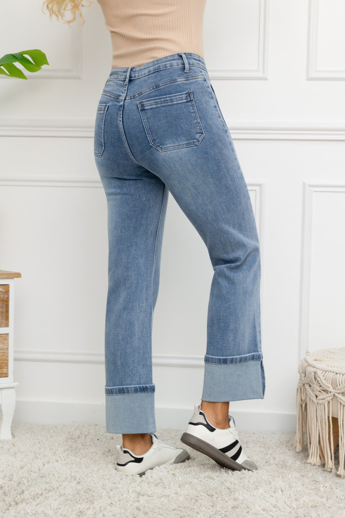 Jean Femme coupe Wide Leg avec ourlet BILLY