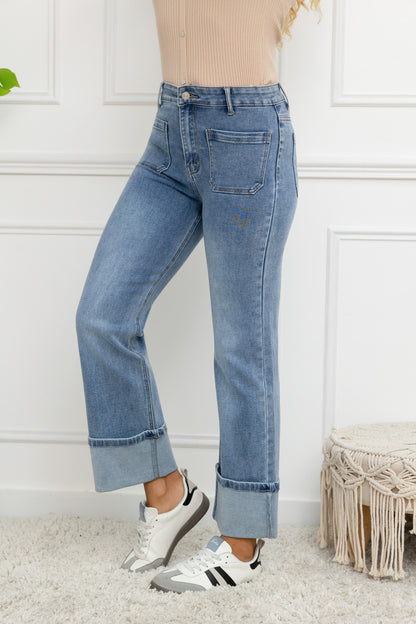 Jean Femme coupe Wide Leg avec ourlet BILLY